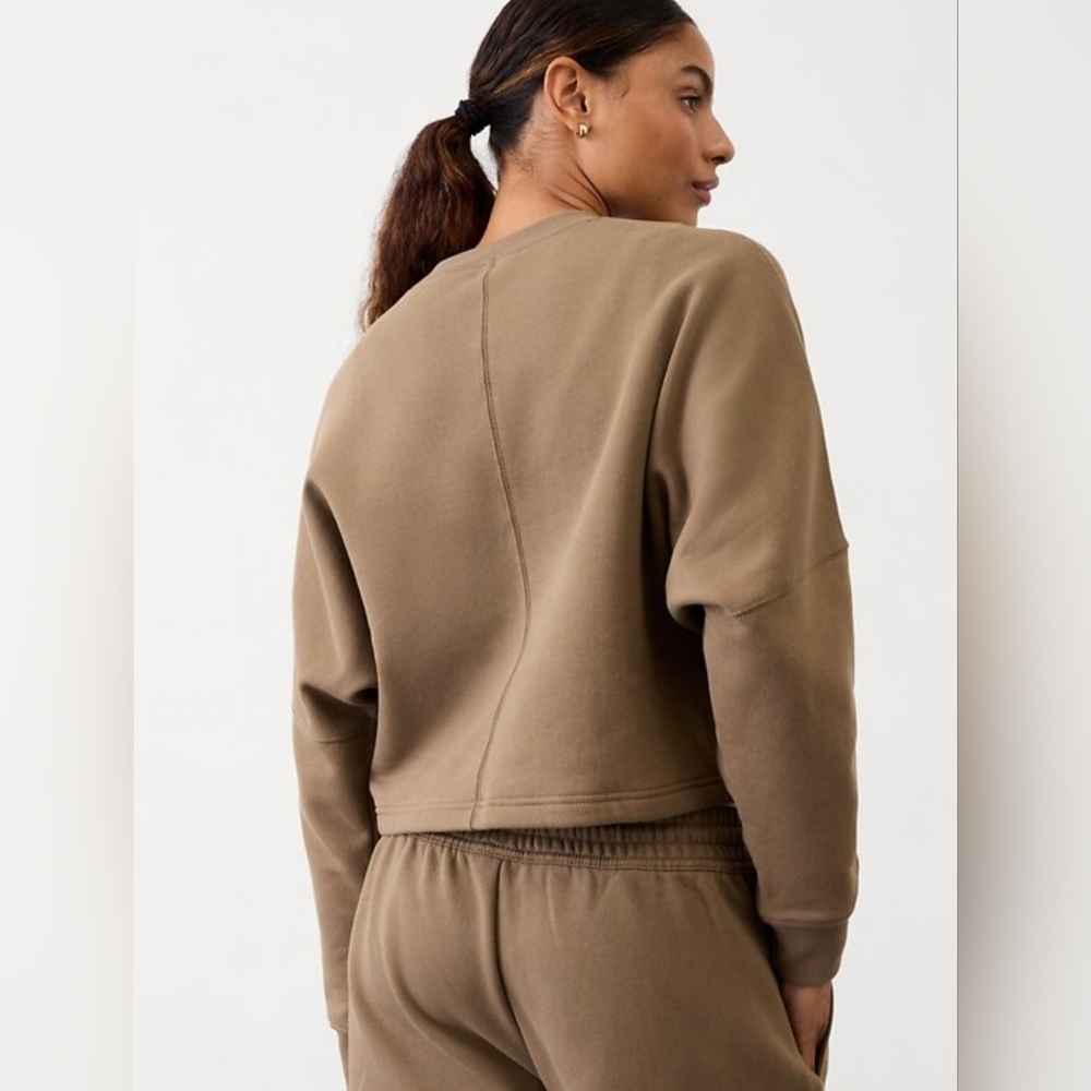 Athleta Easy Fleece Dolman Crop Sweatshirt